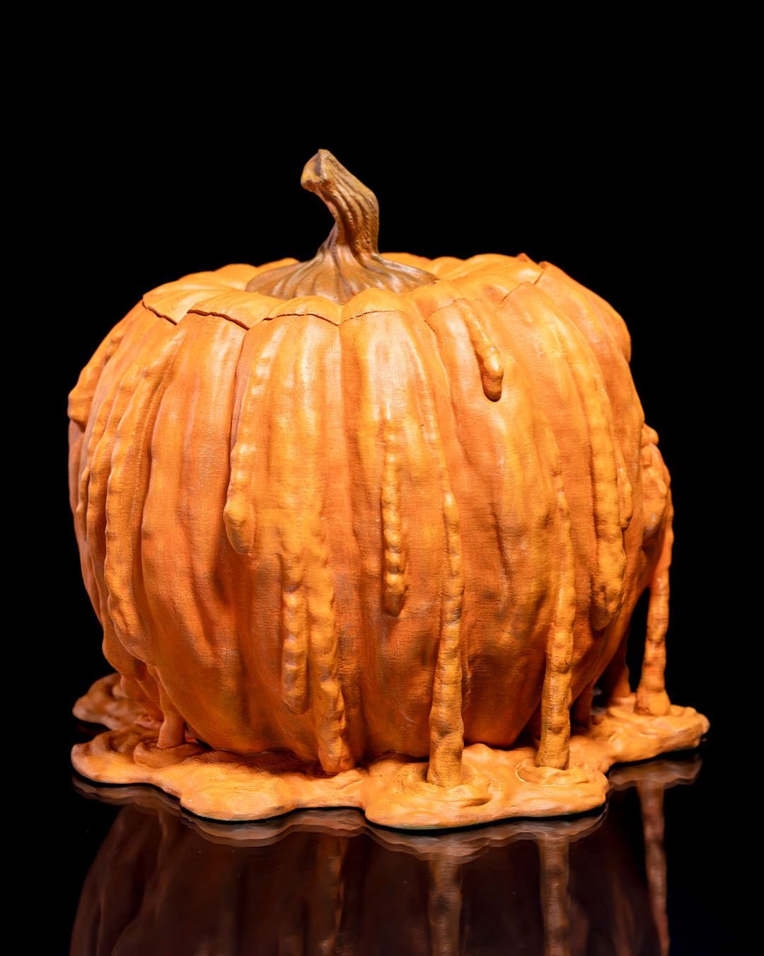 melting pumpkin candy dispenser – creepy jack o’ lantern halloween bowl | 3d printed pumpkin candy holder or led display