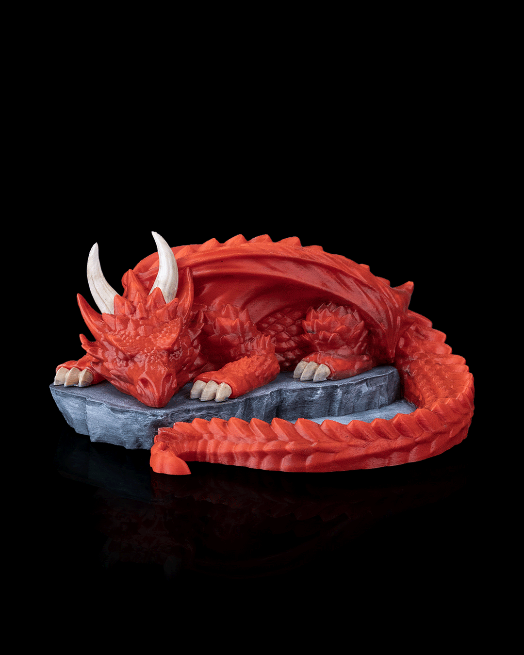 nap twenty red dragon dice holder – 3d printed rpg dice display | fantasy dice stand for dungeons & dragons, pathfinder & ttrpgs