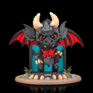 night fang dragon figurine – dracoween vampire dragon statue | gothic halloween dragon collectible | fantasy horror home décor (15cm)