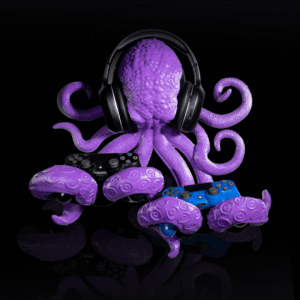 octopus controller & headphone holder – 3d printed gaming stand | compatible with ps5, xbox & more