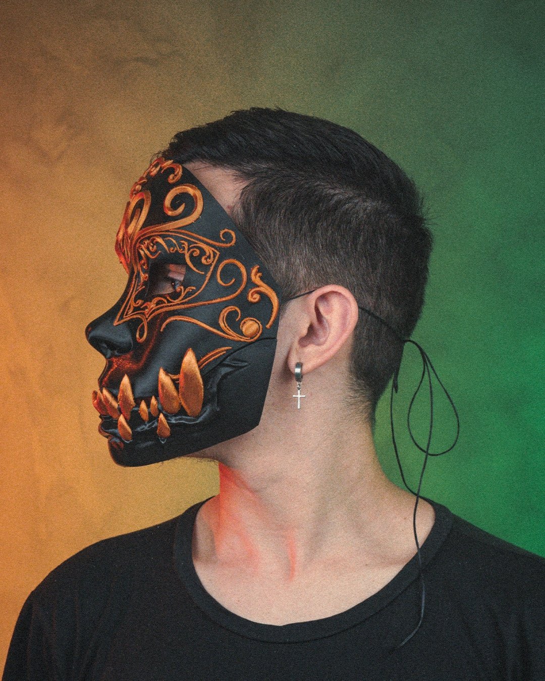 gothic masquerade mask – ornate horror halloween mask | 3d printed costume prop | scary masquerade mask (3 sizes)