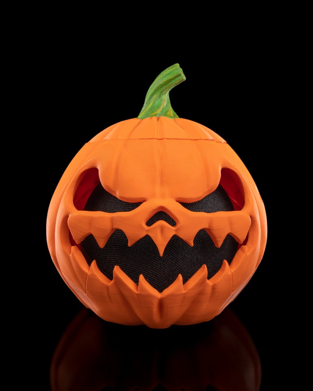 pumpkin echo dot holder – jack o’ lantern halloween speaker stand | spooky 3d printed smart speaker decor