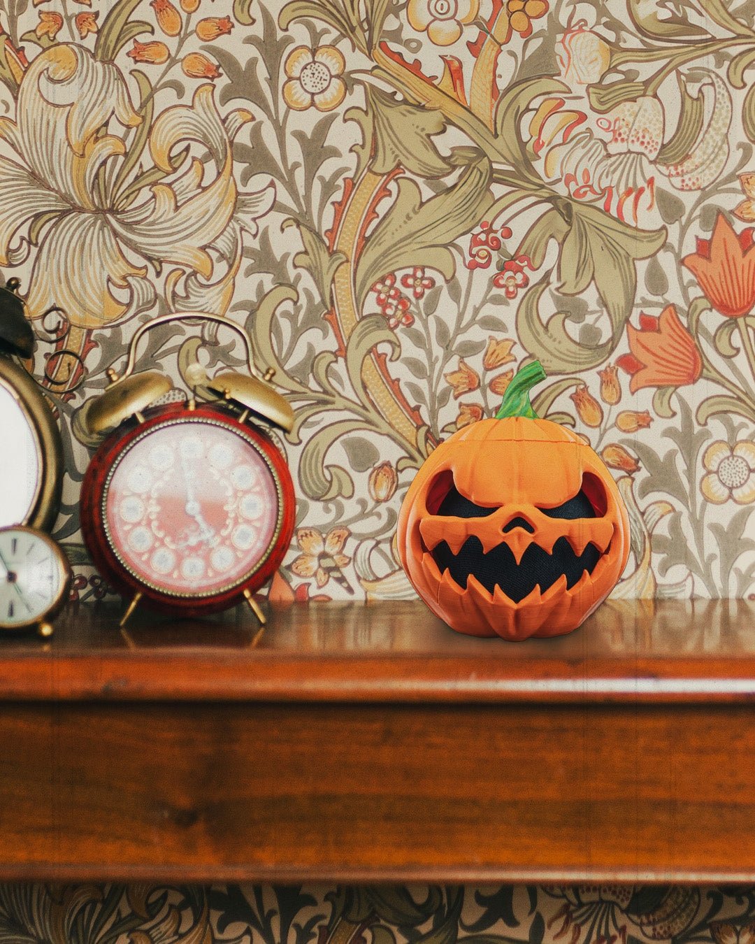 pumpkin echo dot holder – jack o’ lantern halloween speaker stand | spooky 3d printed smart speaker decor