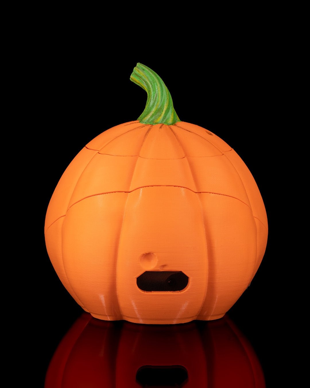 pumpkin echo dot holder – jack o’ lantern halloween speaker stand | spooky 3d printed smart speaker decor