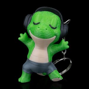 Rock 'n' Rawr Dino Keychain – Chill T-Rex with Headphones - Fusion Layer 3D