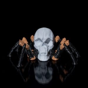 skull spider – articulated halloween decoration | 3d printed creepy skull and spider hybrid | spooky gothic home décor