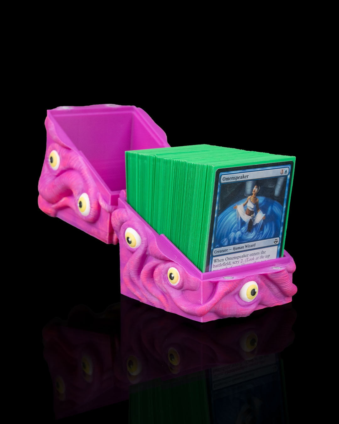 the allseer’s case – 3d printed monster deck box | multi eyed fantasy card storage for magic, pokémon, yu gi oh! & tcg players