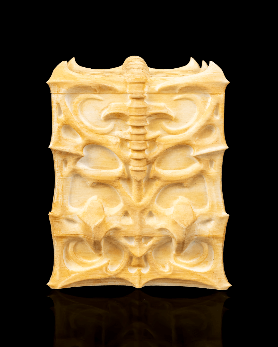 the ossuary bone carved deck box – 3d printed fantasy card storage | gothic tcg deck box for magic, pokémon, yu gi oh! & collectors