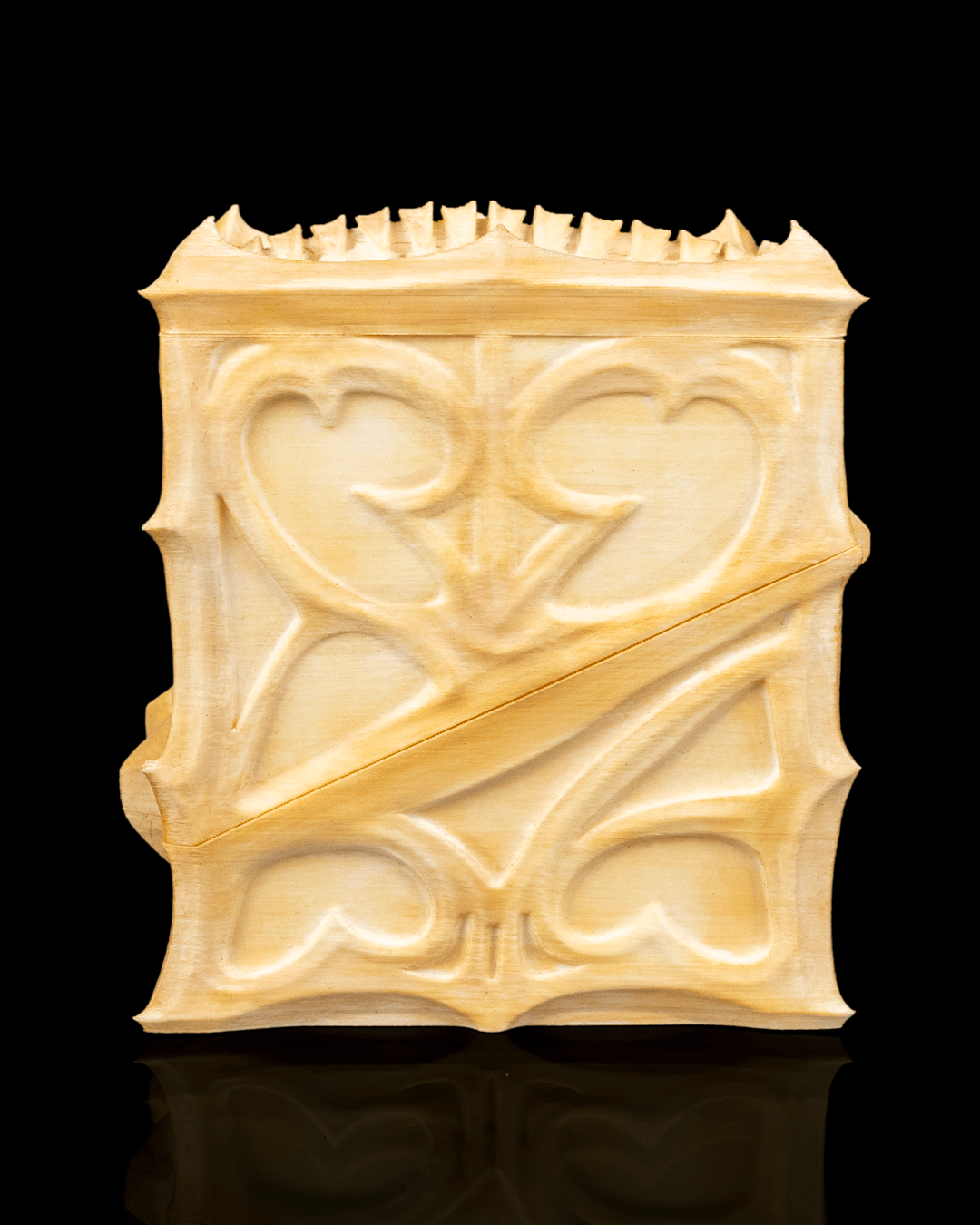 the ossuary bone carved deck box – 3d printed fantasy card storage | gothic tcg deck box for magic, pokémon, yu gi oh! & collectors