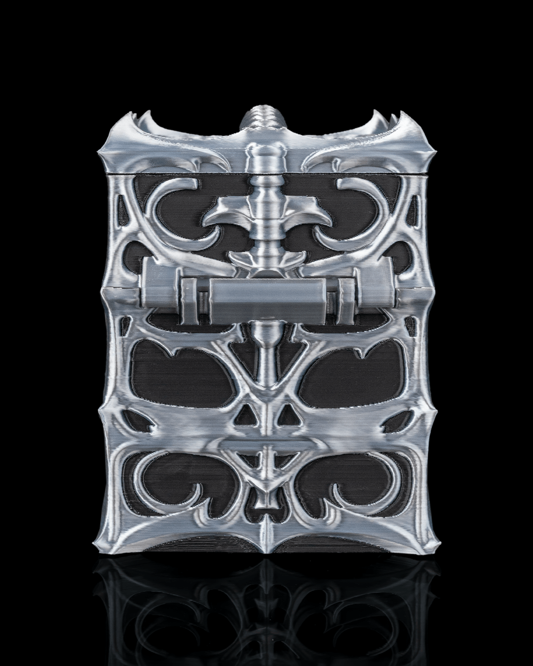 the ossuary bone carved deck box – 3d printed fantasy card storage | gothic tcg deck box for magic, pokémon, yu gi oh! & collectors
