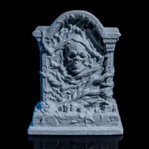 haunted tombstone halloween light – grim reaper projection lamp | 3d printed spooky graveyard décor with led glow