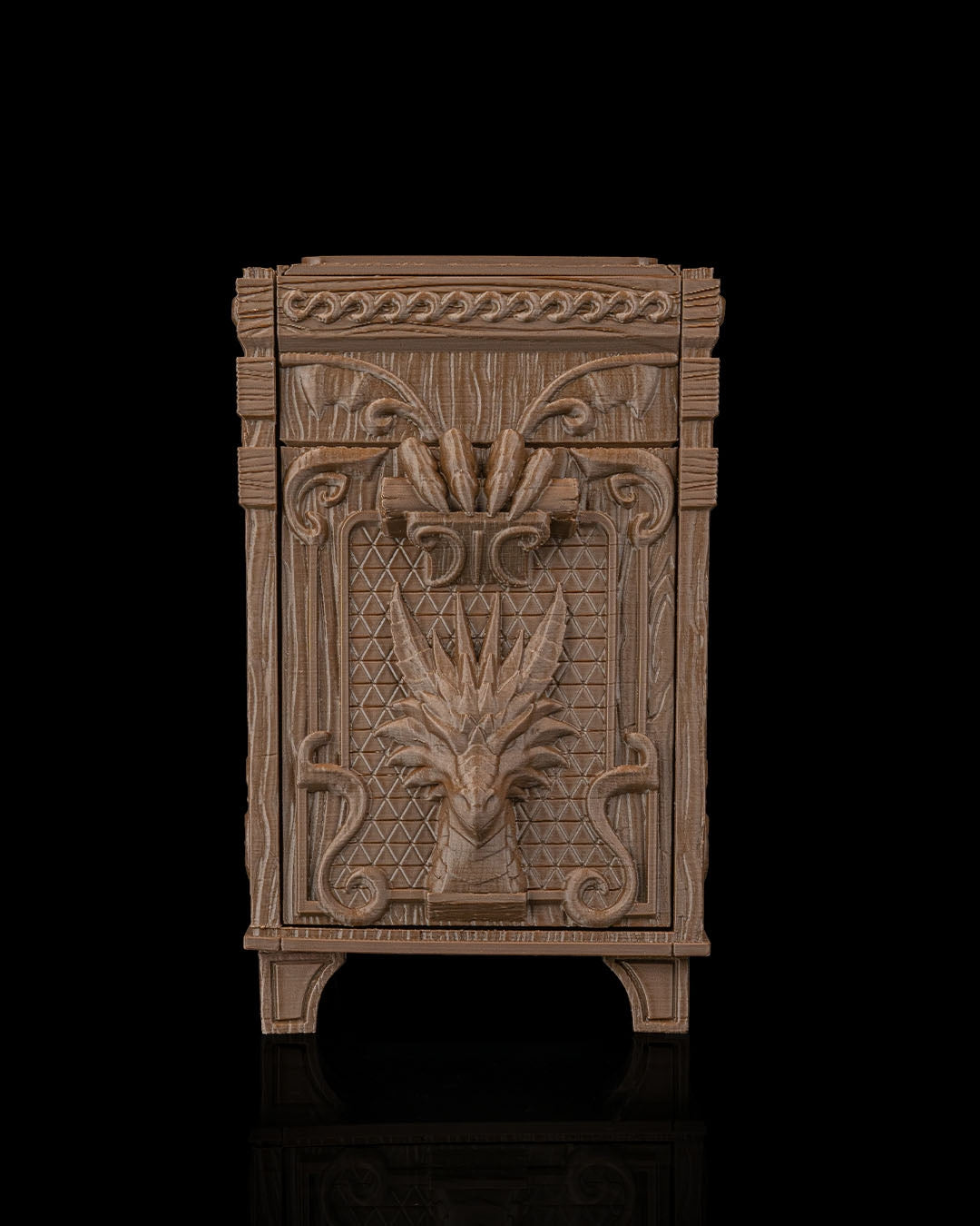 vault of scales dragon guardian – 3d printed rpg card deck & dice box | fantasy storage for magic, pokémon, yu gi oh! & ttrpgs
