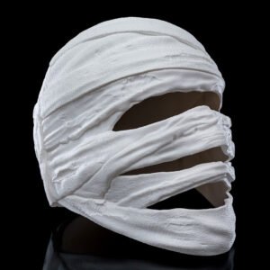 wrap head halloween mask – 3d printed mummy costume mask with magnetic closure | cosplay prop in 3 sizes