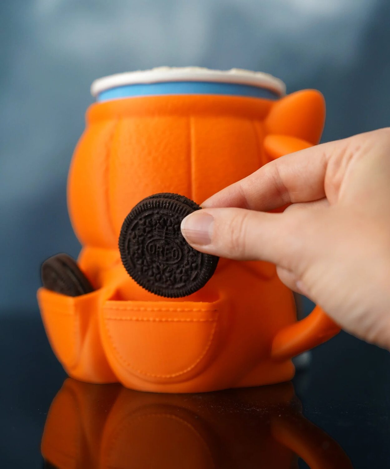 corgi ice cream pint holder – 3d printed cozy with spoon & snack slots | kevin the corgi | left or right handle