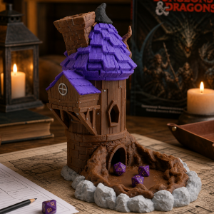 Enchanted Grove Wizard Dice Tower – 3D Printed Fantasy RPG Dice Roller | Dice Tower for Dungeons & Dragons, Pathfinder & TTRPGs