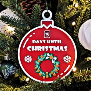 Days Until Christmas Ornament Countdown – 3D Printed Hanging Holiday Tracker