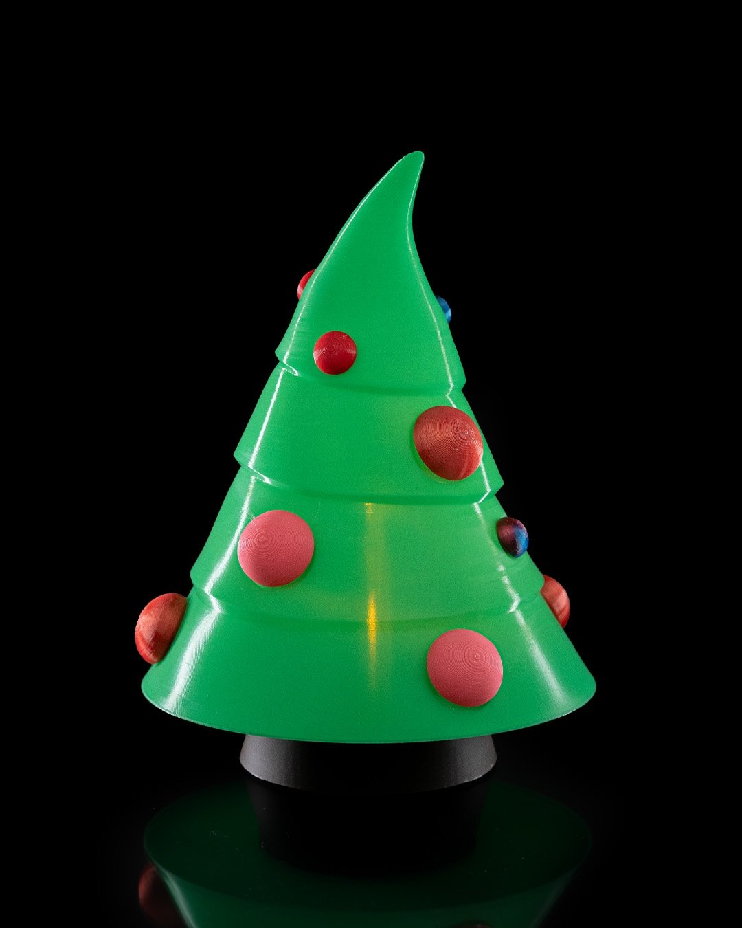 Whimsical Christmas Tree Table Lamp – 3D Printed Holiday Light with LED Tea Light - Image 2
