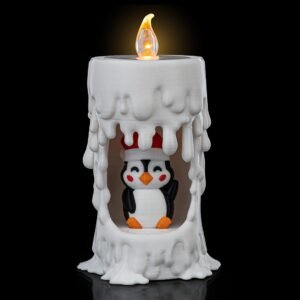 Penguin Candle Table Lamp – 3D Printed Holiday LED Tea Light