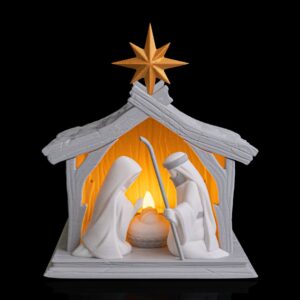 Bright Nativity Table Lamp – 19cm LED Christmas Decor | Fusion Layer 3D