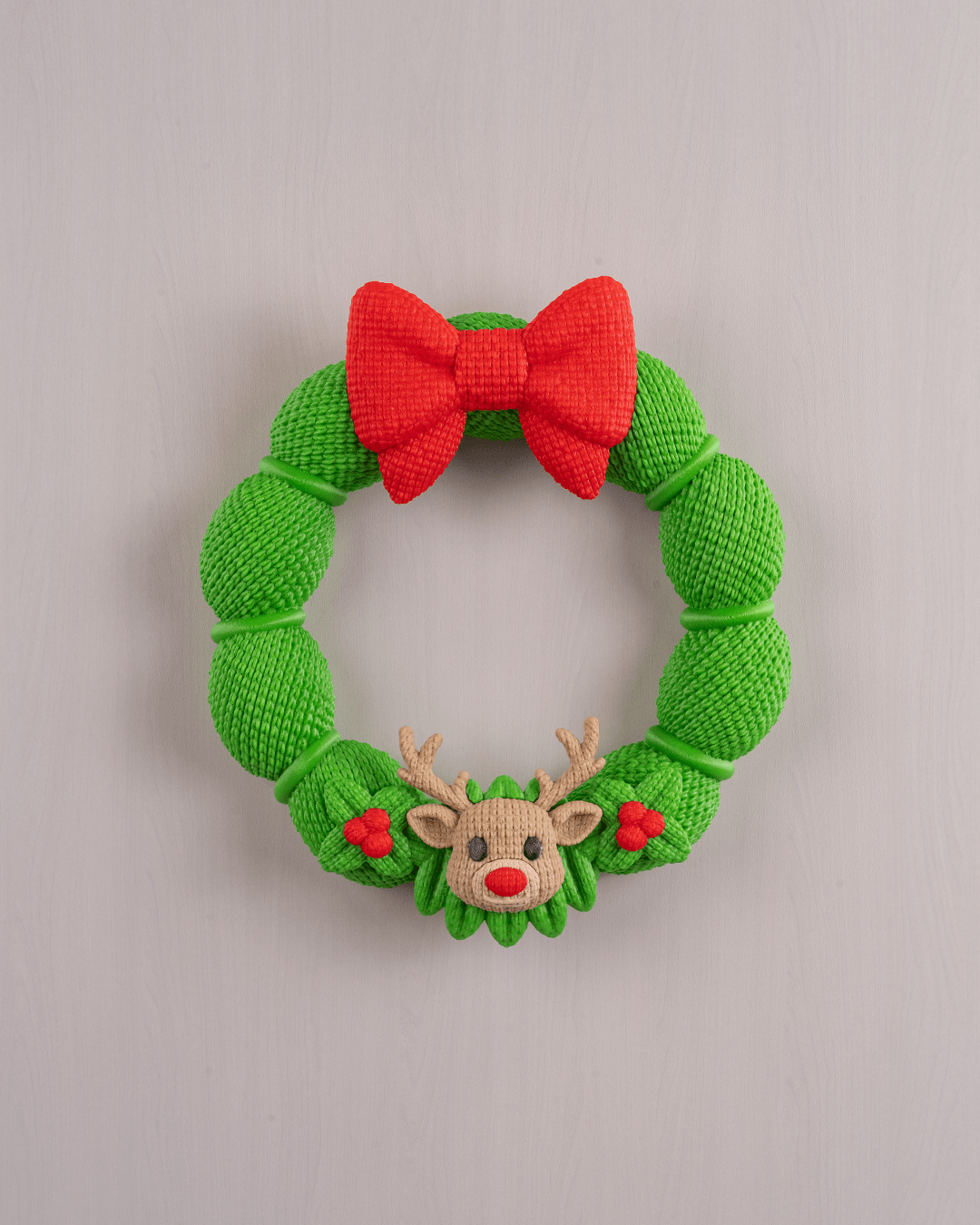 Deerly Welcome Christmas Wreath – 21cm Festive Holiday Decor (3D Printed) - Image 5