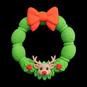 Deerly Welcome Christmas Wreath – 21cm Festive Holiday Decor (3D Printed)