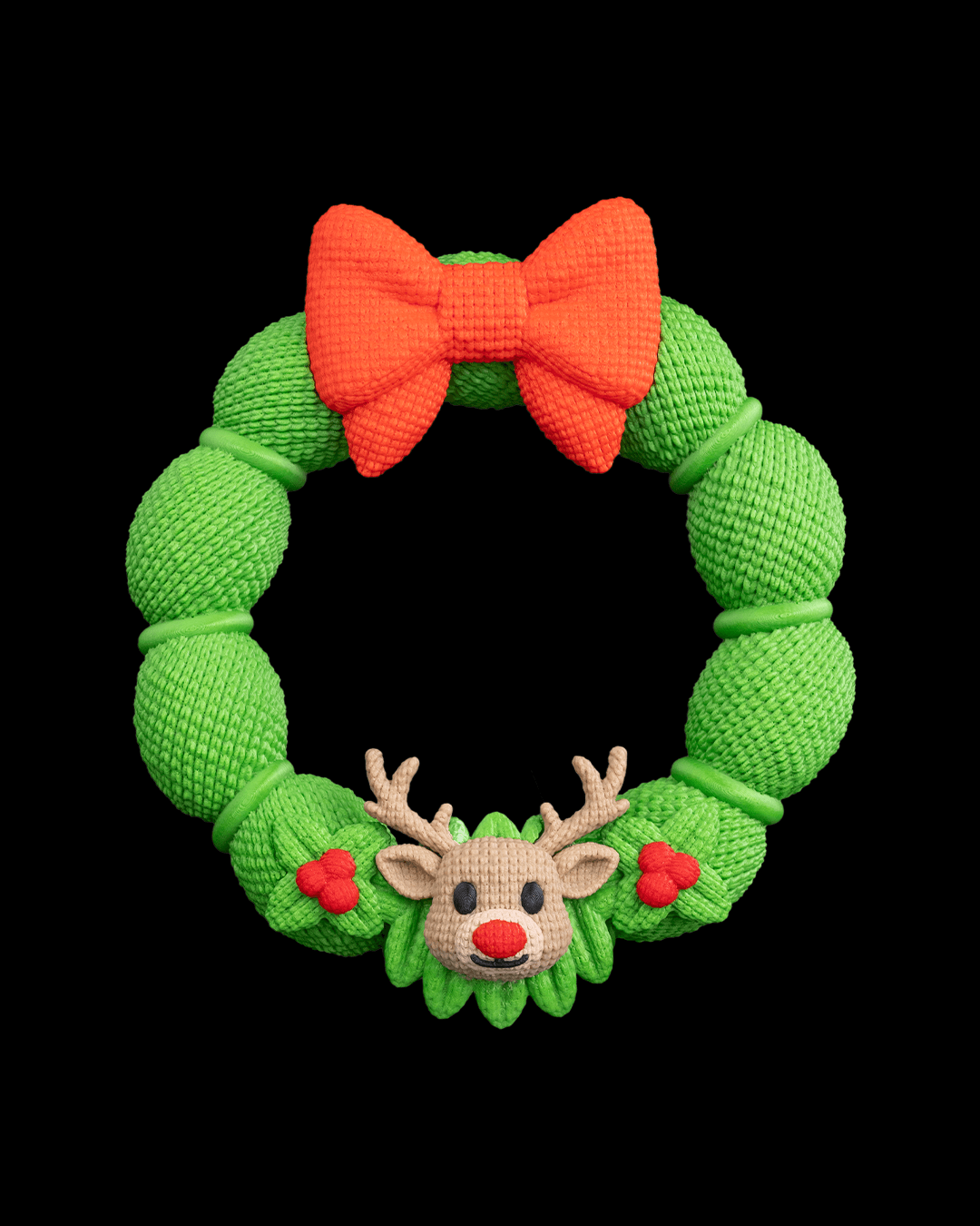 Deerly Welcome Christmas Wreath – 21cm Festive Holiday Decor (3D Printed) - Image 3