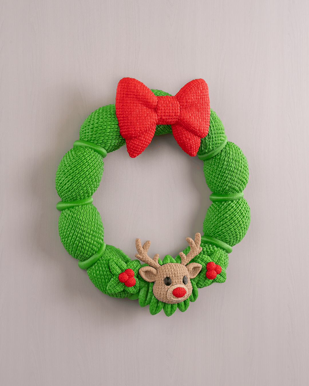 Deerly Welcome Christmas Wreath – 21cm Festive Holiday Decor (3D Printed) - Image 6