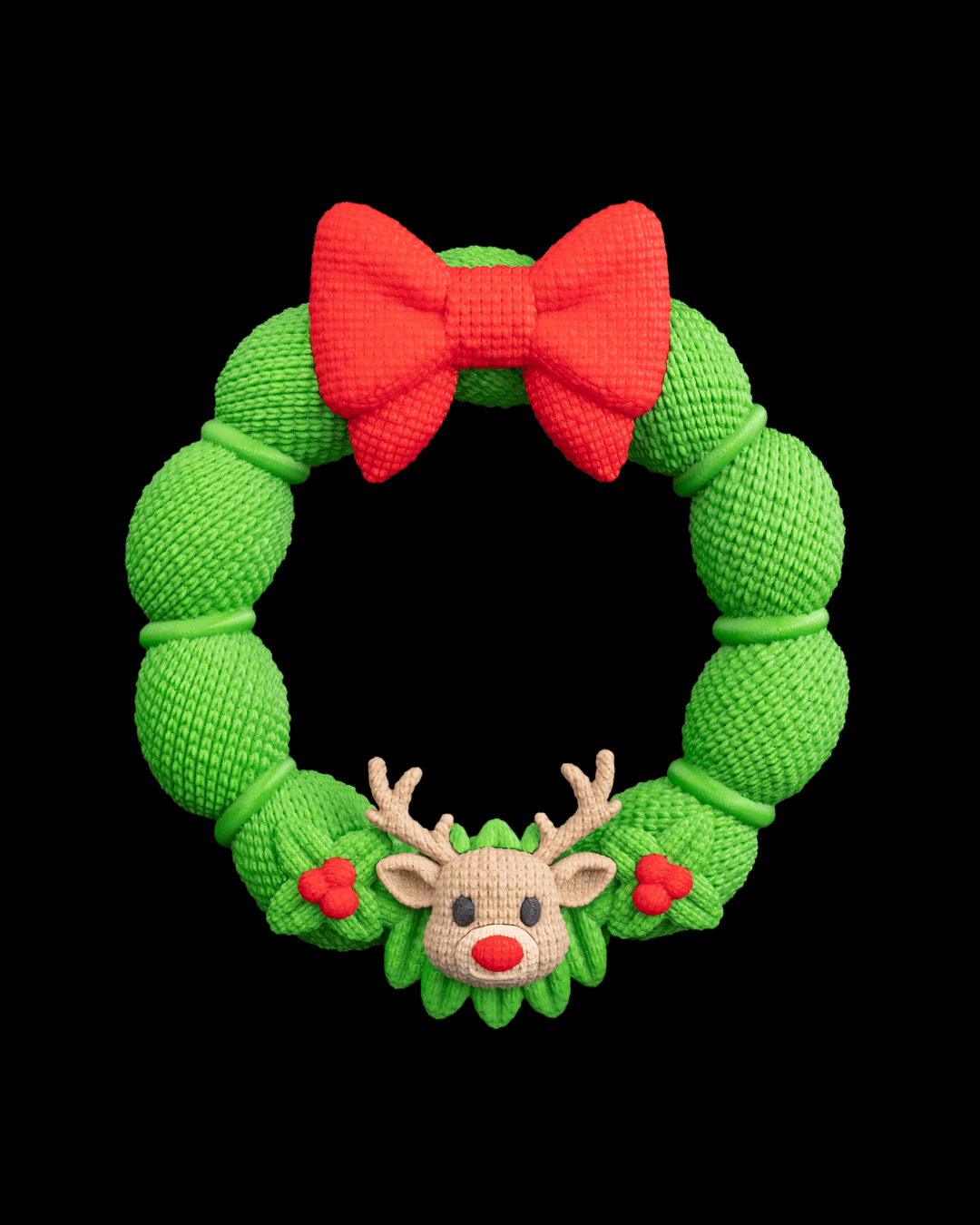 Deerly Welcome Christmas Wreath – 21cm Festive Holiday Decor (3D Printed) - Image 4