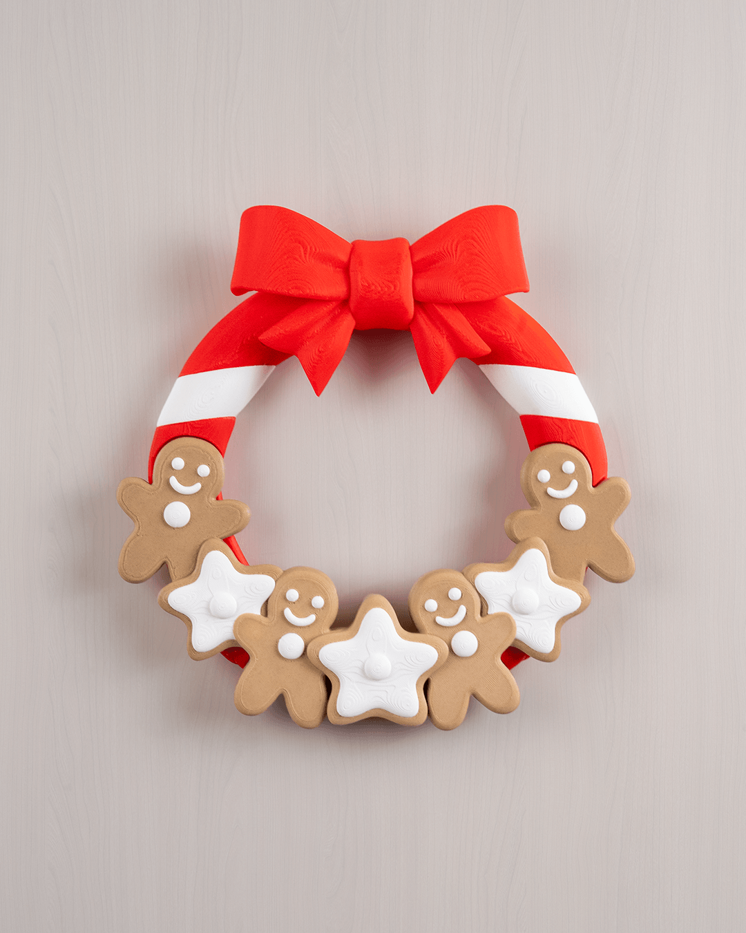 Doorlicious Gingerbread Cookie Wreath – 21cm – 3D Printed Holiday Décor - Image 4