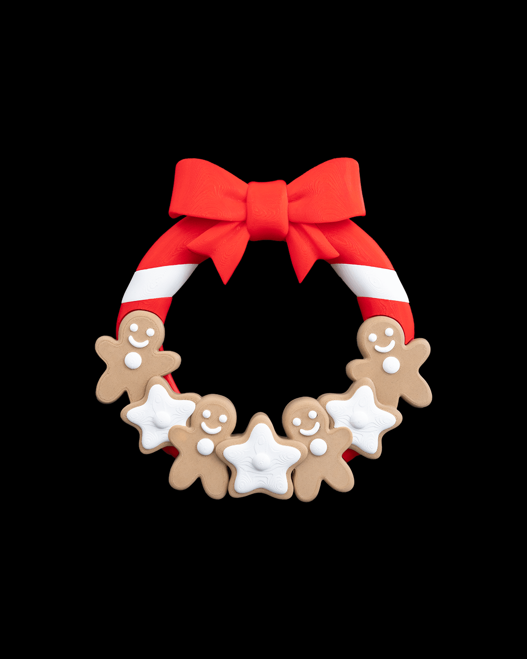 Doorlicious Gingerbread Cookie Wreath – 21cm – 3D Printed Holiday Décor - Image 3