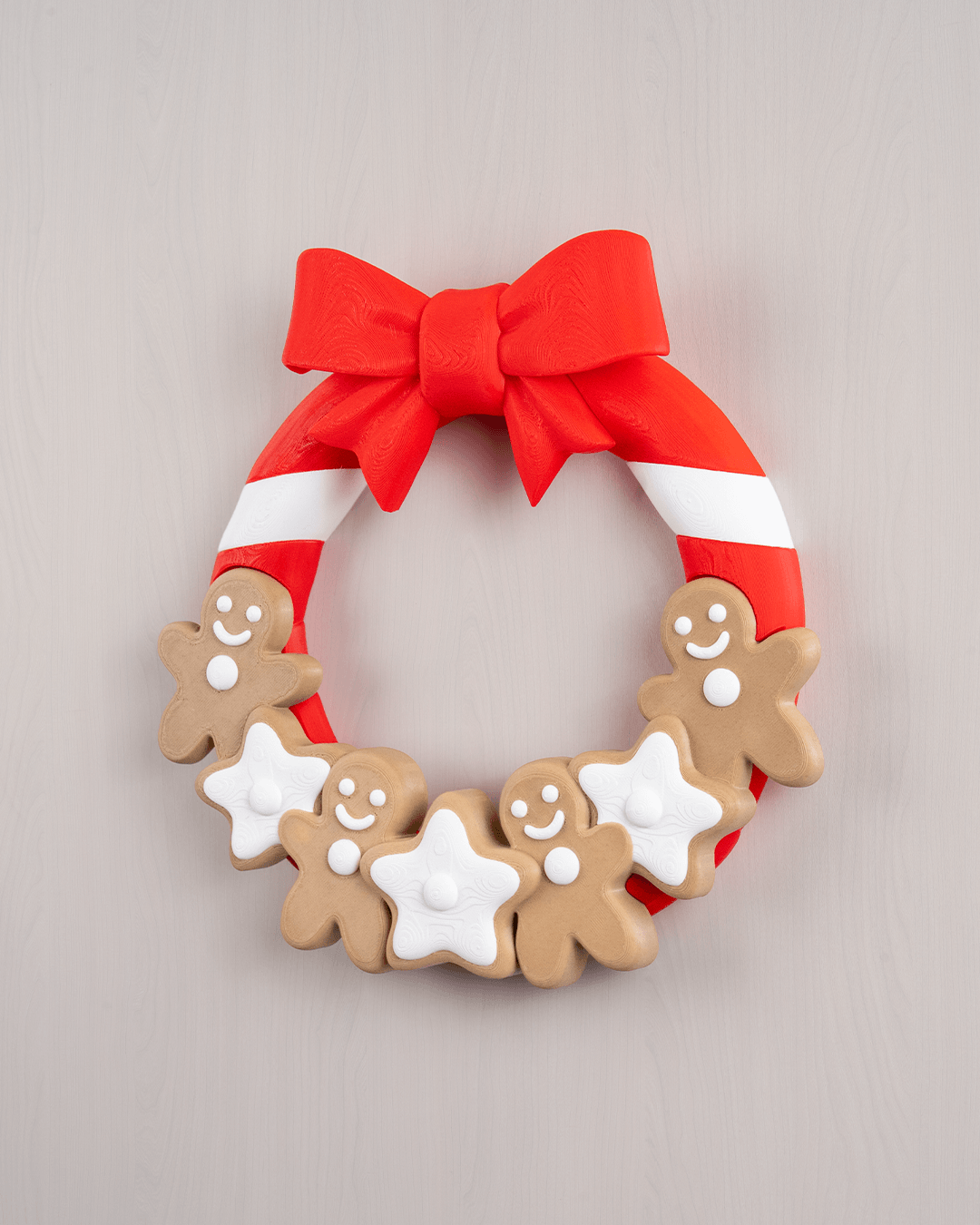 Doorlicious Gingerbread Cookie Wreath – 21cm – 3D Printed Holiday Décor - Image 5