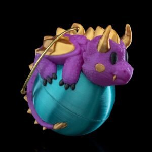 Dragonament Christmas Ornament – 3D Printed Dragon on Bauble Holiday Decoration
