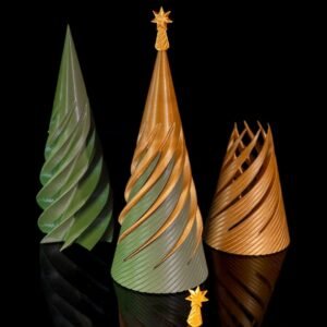 Endless Swirling Tree – 3D Printed Christmas Tree Decoration with Removable Star Topper