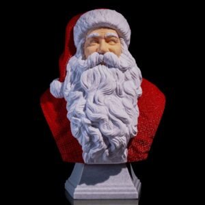 Father Christmas Classic Bust – 15 cm (5.9 in) 3D Printed Santa Claus Sculpture