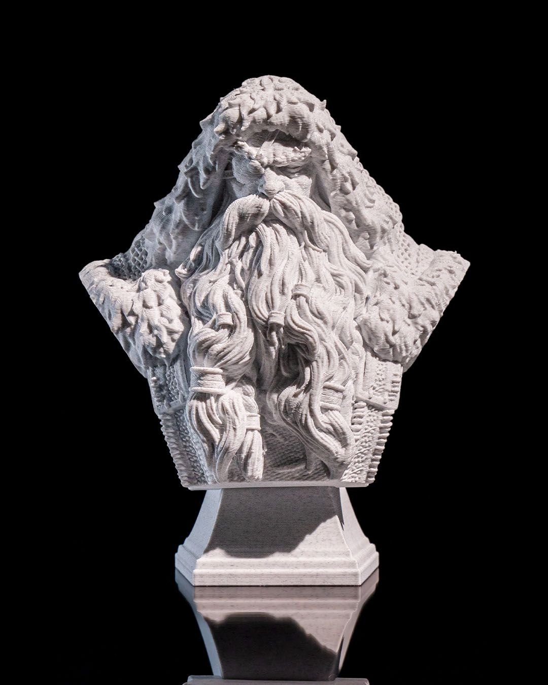 Father Christmas Nordic Bust – 15 cm (5.9 in) 3D Printed Stone Finish Santa Sculpture - Image 2