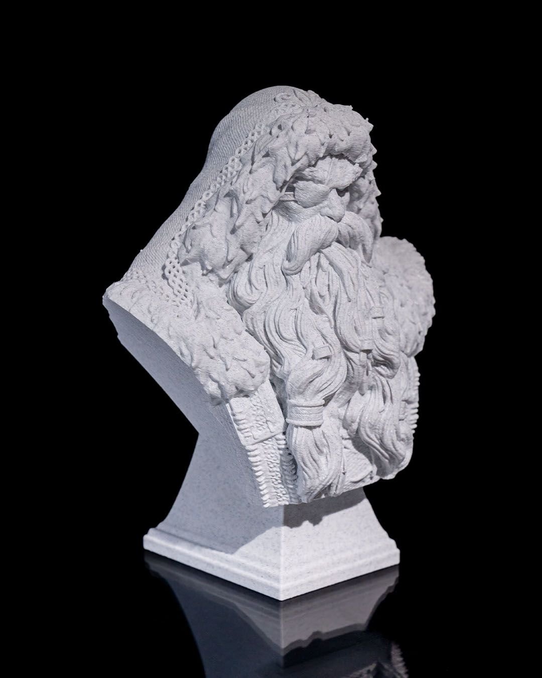 Father Christmas Nordic Bust – 15 cm (5.9 in) 3D Printed Stone Finish Santa Sculpture - Image 3