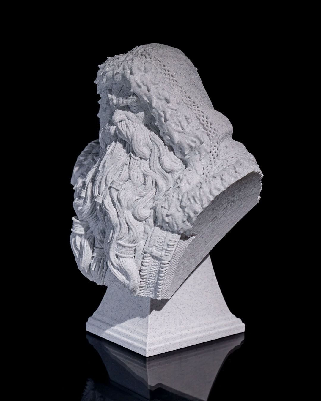 Father Christmas Nordic Bust – 15 cm (5.9 in) 3D Printed Stone Finish Santa Sculpture - Image 4