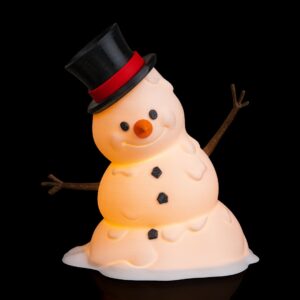 Happy Snowman Table Lamp – 19cm Light-Up Holiday Decor | 3D Printed Winter Lamp