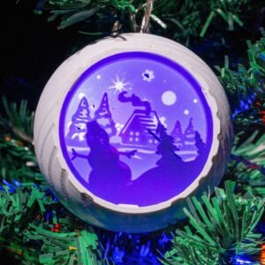 Light-Up Christmas Ornament Set – 3D Printed Holiday Glow Collection (Set of 3)