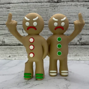 Angry Gingerbread Man 3D Printed Christmas Figure – Funny Holiday Decor