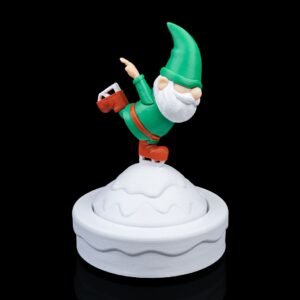 Let It Gnome – 3D Printed Christmas Ice Skating Figurine