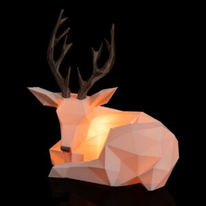 Low-Poly Reindeer Table Lamp – 17 cm