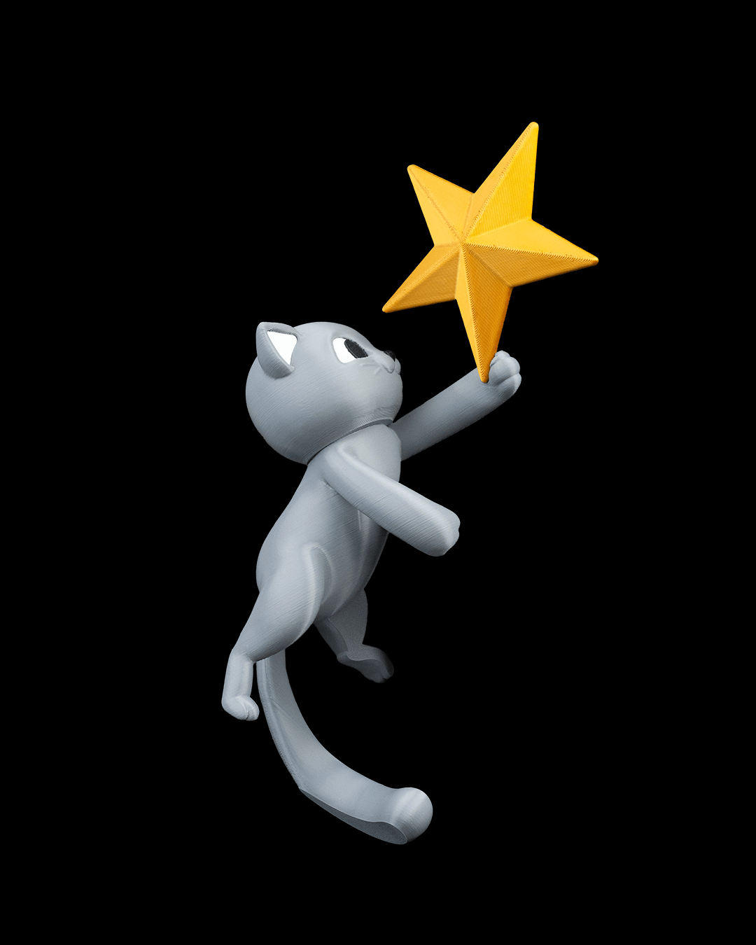 Meowy Christmas Tree Topper – 3D Printed Cat Climbing the Tree Star - Image 6