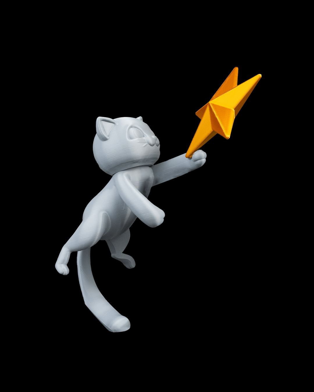 Meowy Christmas Tree Topper – 3D Printed Cat Climbing the Tree Star - Image 9