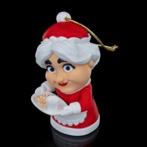 Mrs Claus Ornament – 3D Printed Christmas Decoration with Milk and Cookies
