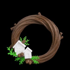 Naturally Merry Wreath – 21cm – 3D Printed Rustic Holiday Décor