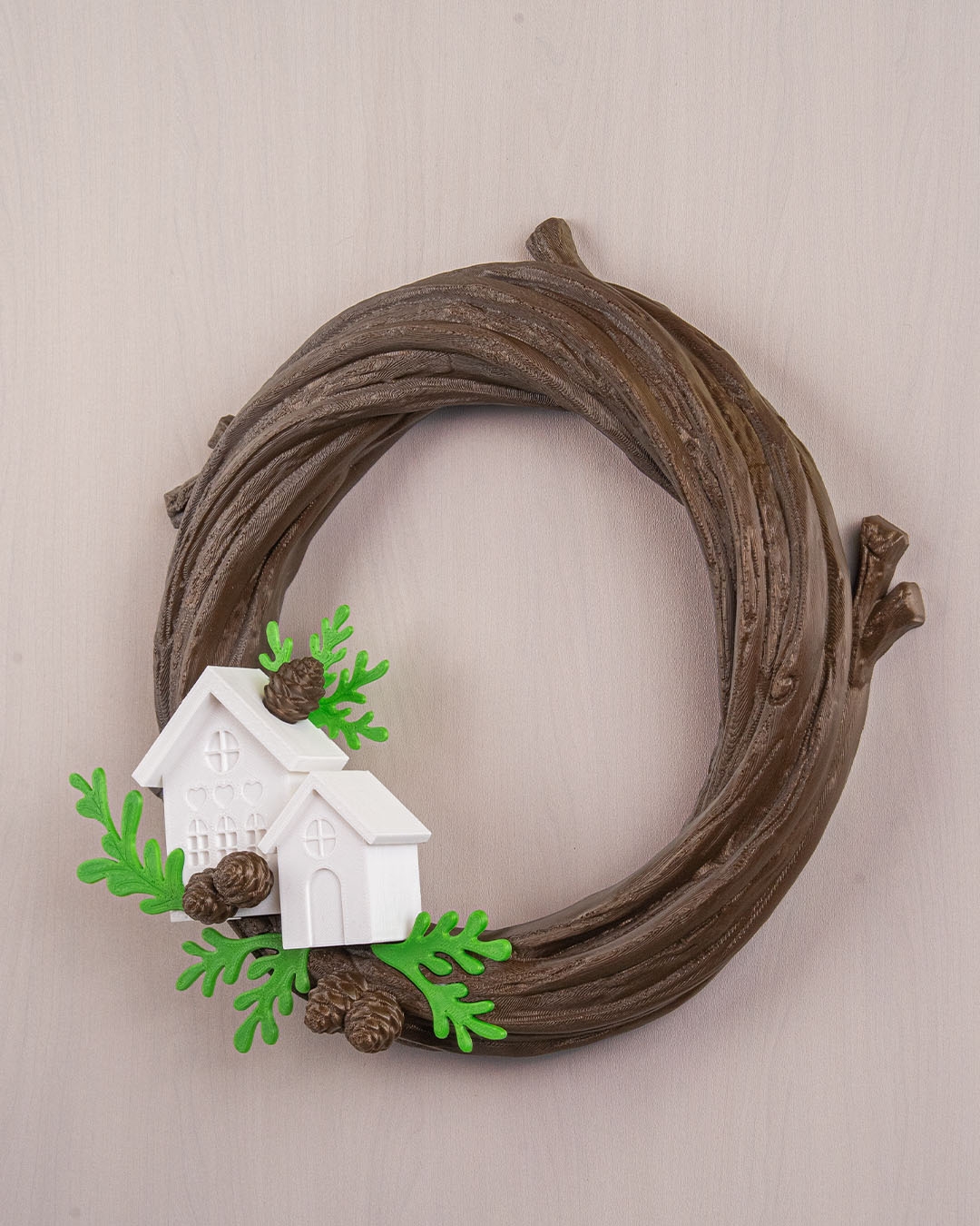 Naturally Merry Wreath – 21cm – 3D Printed Rustic Holiday Décor - Image 5
