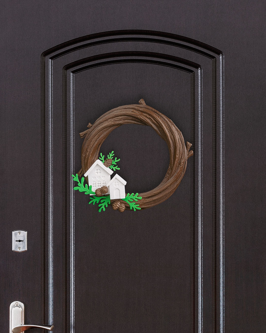 Naturally Merry Wreath – 21cm – 3D Printed Rustic Holiday Décor - Image 6