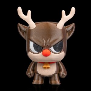 Ranty Reindeer – 3D Printed Christmas Figure or Keychain – Holiday Collectible with Optional Gift Box | Fusion Layer 3D