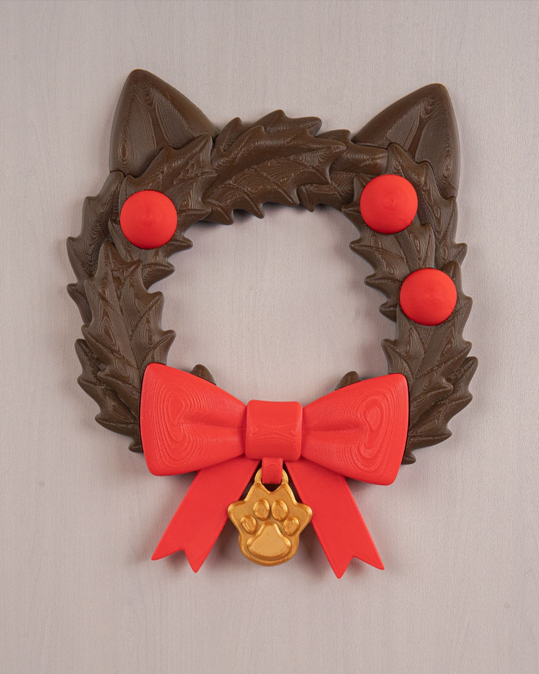 Santa Claws Wreath – 3D Printed Holiday Cat-Themed Décor - Image 5